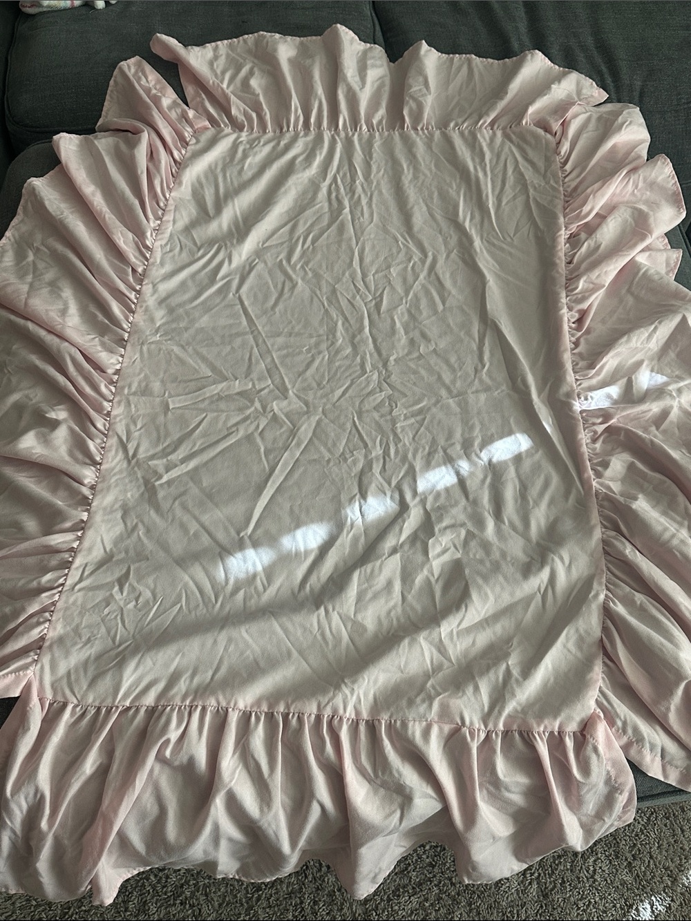 Ruffled Lightweight Pink Bed Coverlet
